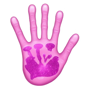 Pink hand xray with glitter  sticker