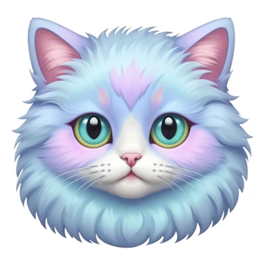 pastel cat with 6 eyes sticker