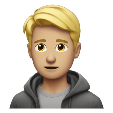 Blonde man sad on New Year’s Day with fireworks sticker