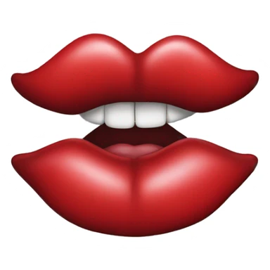 Red lips kissing with love sticker