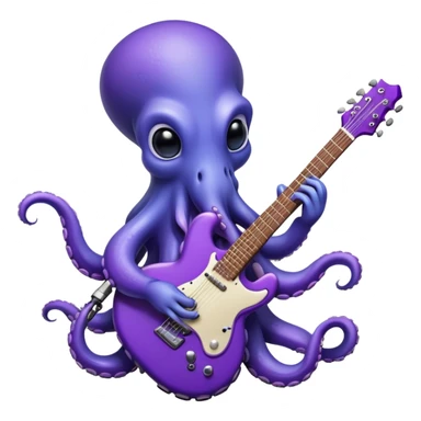 Blue octopus playing a purple guitar sticker