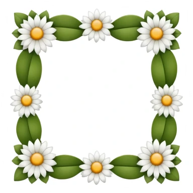 Delecate square Flower frame
 sticker