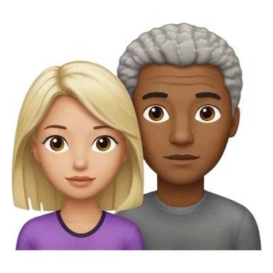 Black man salt n pepper hair with younger blonde  sticker