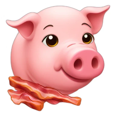pig with bacon sticker