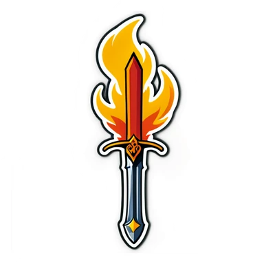 Flaming sword ￼ sticker