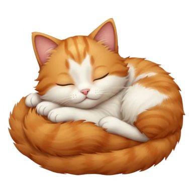 ginger and white small cat eyes closed lying down upside down sticker