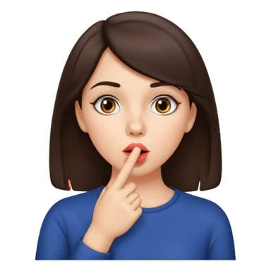 shhh wow brunette girl sticker