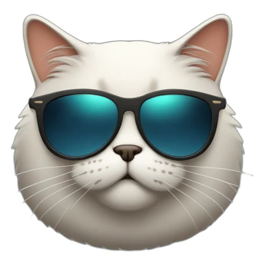 fat cat with beard and sunglass sticker