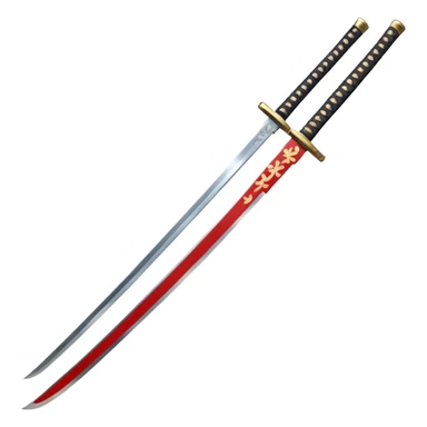 Famous old long Katana, full length chinese name on blade. sticker