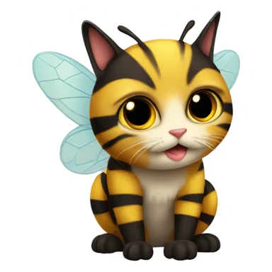 Cat bee sticker