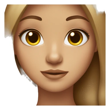 Middle part light brown hair with brown eyes girl sticker