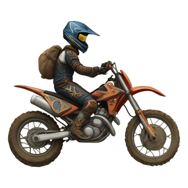 Tarot card riding a dirt bike sticker