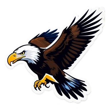 Wind blowing under the eagle wing sticker