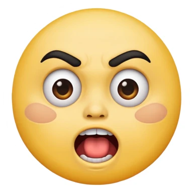 offended with mad eyebrows and open mouth normal yellow circle emoji sticker