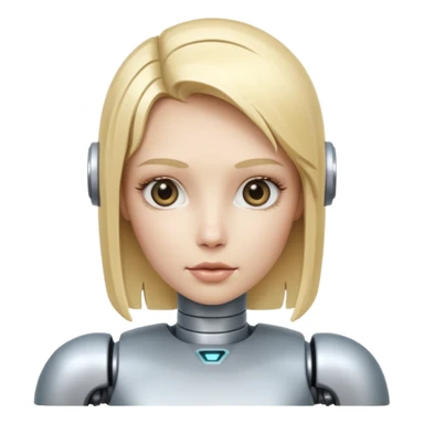 blonde robot sticker