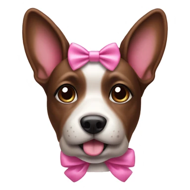 Brunette dog with pink bow sticker