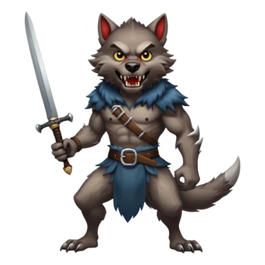 Werewolf with sword sticker
