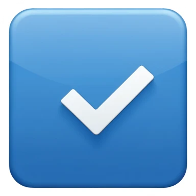 White Checkmark in blue box sticker