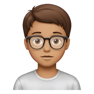 Young boy with glasses and brown hair  sticker
