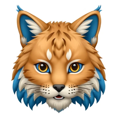 Tête de lynx : très féroce et bleu  sticker