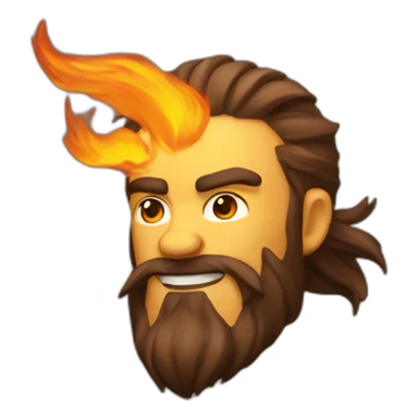 Fire Bender with beard sticker