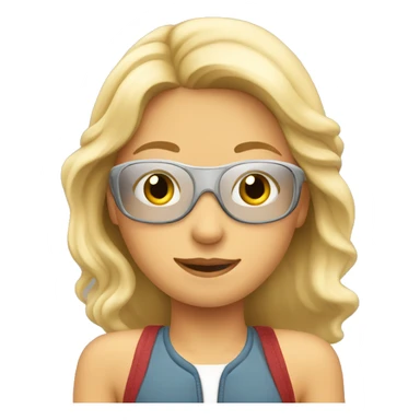 Blonde girl flying a plane sticker