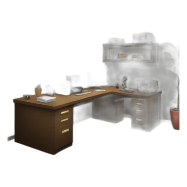 office room in a bunker loft sticker