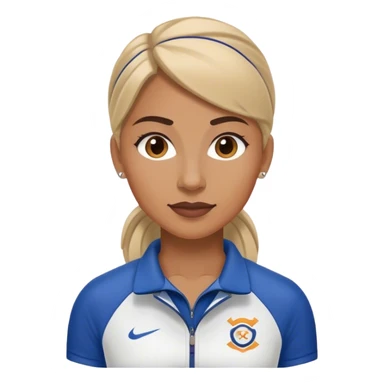 female sport coach with coach wear sticker