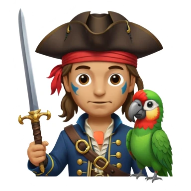 pirate with a parrot sticker