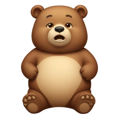 chubby bear with a belly sticker