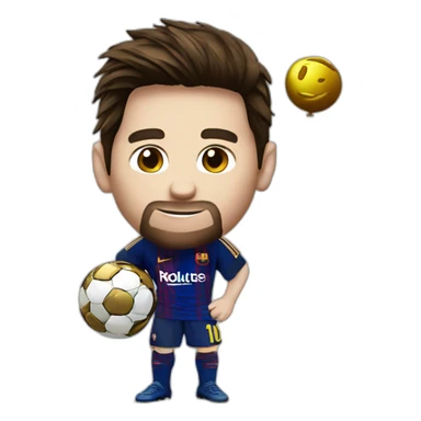 messi with ballon d'or sticker