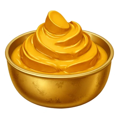 Turmeric paste in a golden metal bowl sticker