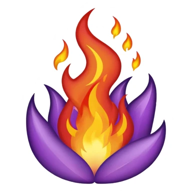 plain purple fire sticker