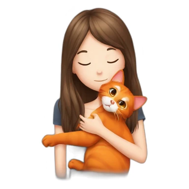orang cat kiss girl sticker