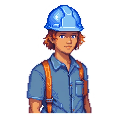 blue rescue worker hard hat sticker