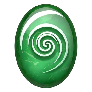 Oval green stone with a swirl on it sticker