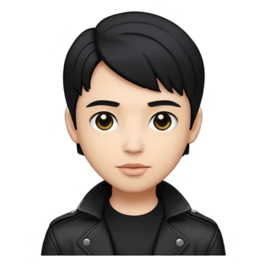 Neo from The Matrix with light skin, black hair, black outfit sticker