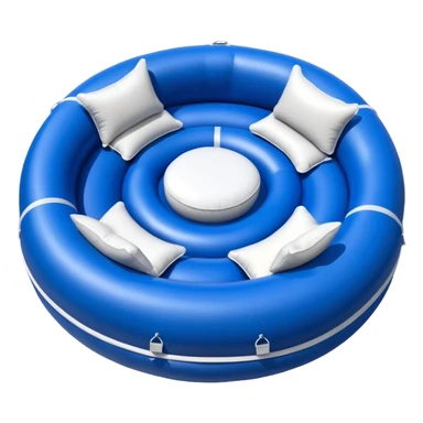 round inflatable boat with several seats around the perimeter sticker