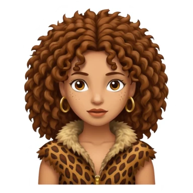 cavewoman with brown curly hair sticker