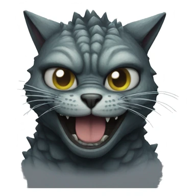 creepy godzilla cat  sticker