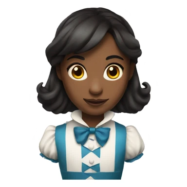 Alice in wonderland with brown skin and dark hair sticker