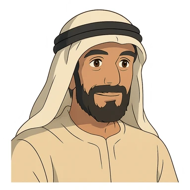 arab man in ghibli style sticker