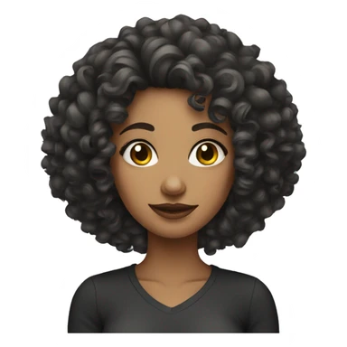 Curly hair woman with tattoos sticker