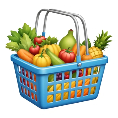 METAL SHOPPING BASKET WITH GROCCERIES IN IT sticker