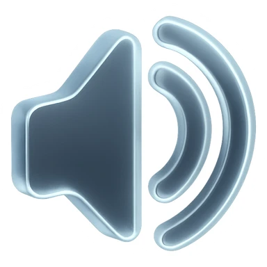 sound icon in a modern liquid glass look, resembling Apple icons sticker