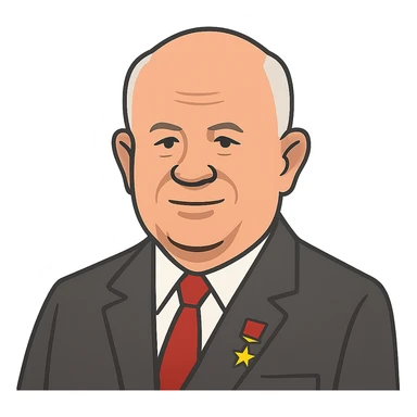 flat toon style portrait of Nikita Khrushchev sticker