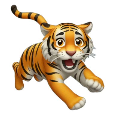 Tiger jumping sticker