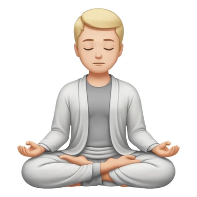 white man meditating sticker