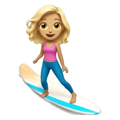 Blonde haired girl surfing  sticker
