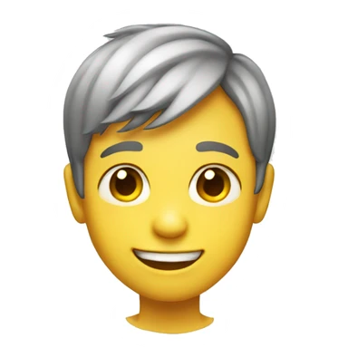 smiling boy with yellow tongue  sticker